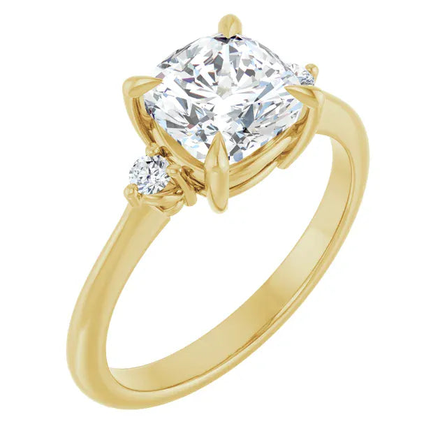 The Signature Side Stone Engagement Ring | Cushion | 2 ⅕ CTW