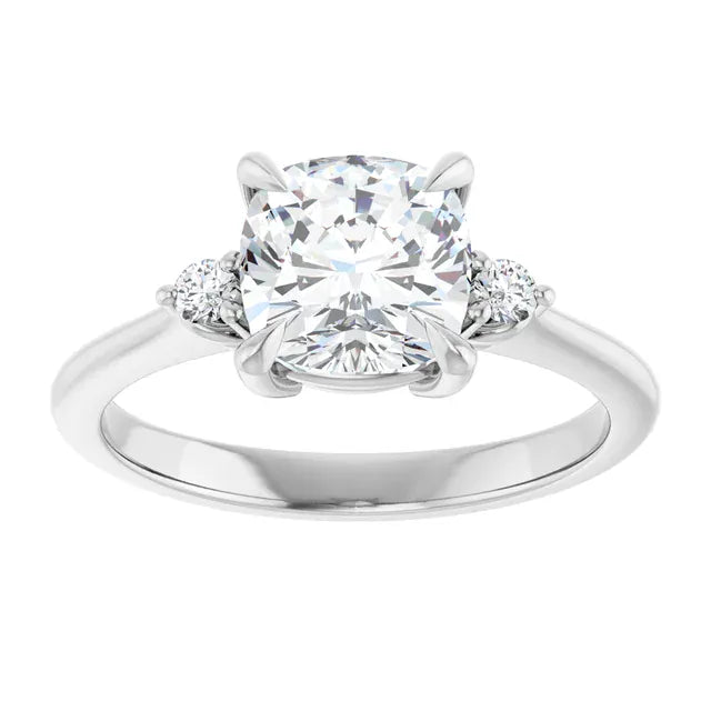 The Signature Side Stone Engagement Ring | Cushion | 2 ⅕ CTW