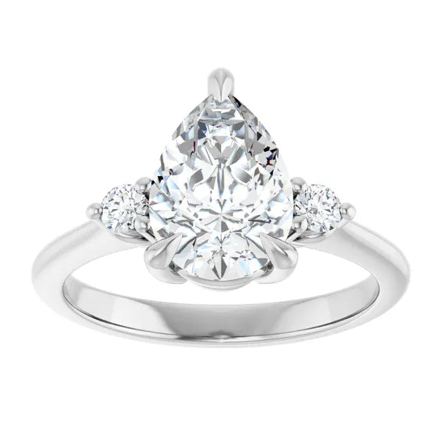 The Signature Side Stone Engagement Ring | Pear | 2 ⅕ CTW