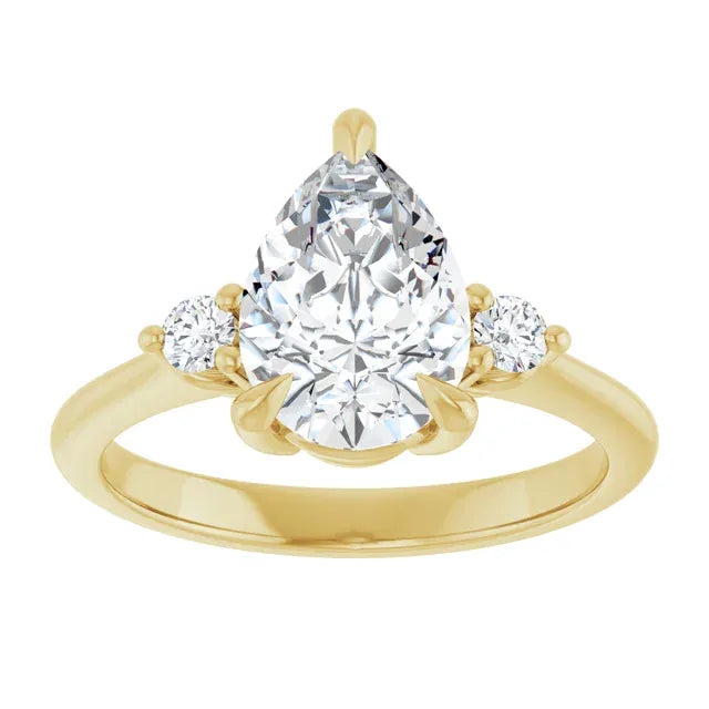The Signature Side Stone Engagement Ring | Pear | 2 ⅕ CTW