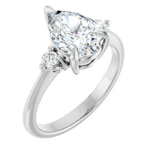 The Signature Side Stone Engagement Ring | Pear | 2 ⅕ CTW