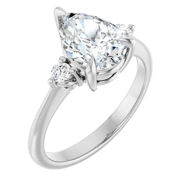 The Signature Side Stone Engagement Ring | Pear | 2 ⅕ CTW