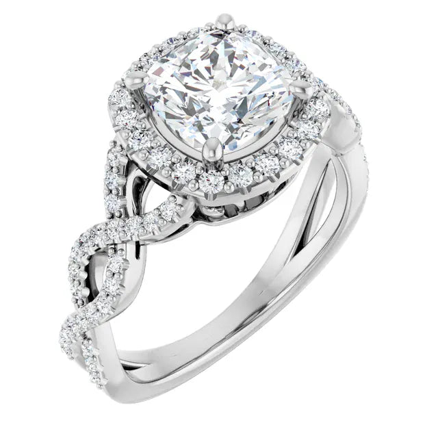 The Iconic Twisted Halo Engagement Ring | Cushion | 2 ½ CTW