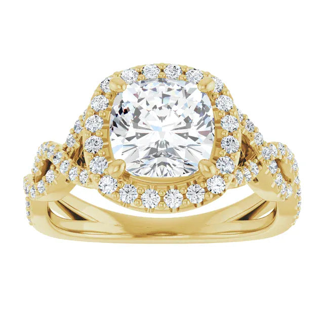 The Iconic Twisted Halo Engagement Ring | Cushion | 2 ½ CTW