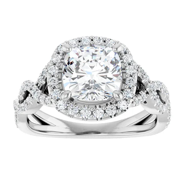 The Iconic Twisted Halo Engagement Ring | Cushion | 2 ½ CTW