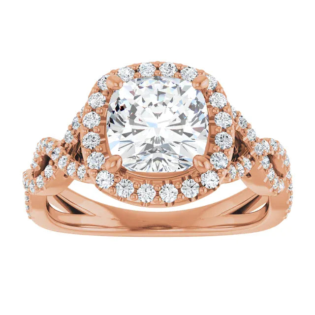 The Iconic Twisted Halo Engagement Ring | Cushion | 2 ½ CTW