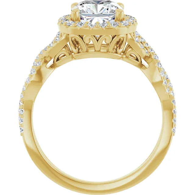 The Iconic Twisted Halo Engagement Ring | Cushion | 2 ½ CTW