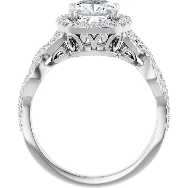 The Iconic Twisted Halo Engagement Ring | Cushion | 2 ½ CTW