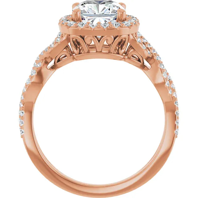 The Iconic Twisted Halo Engagement Ring | Cushion | 2 ½ CTW