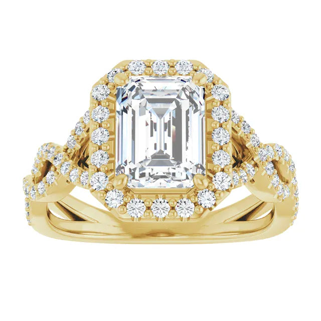 The Iconic Twisted Halo Engagement Ring | Emerald | 2 ½ CTW