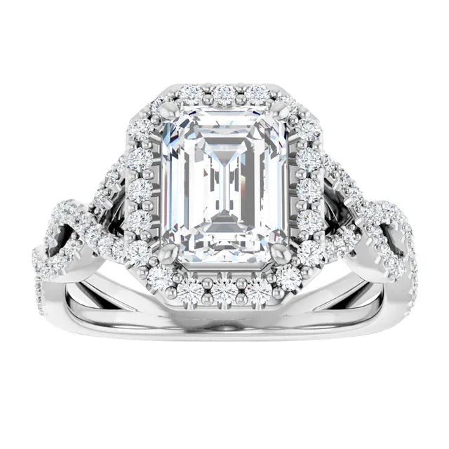 The Iconic Twisted Halo Engagement Ring | Emerald | 2 ½ CTW