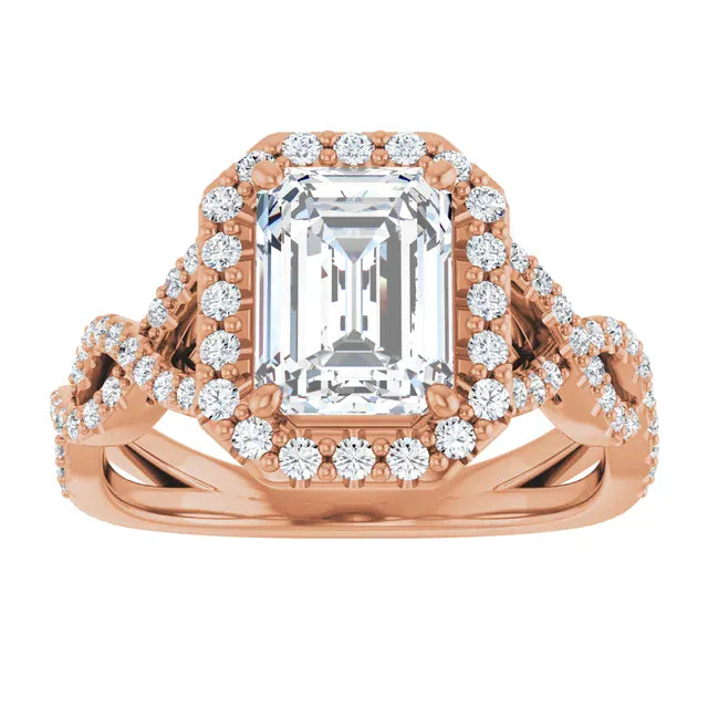 The Iconic Twisted Halo Engagement Ring | Emerald | 2 ½ CTW