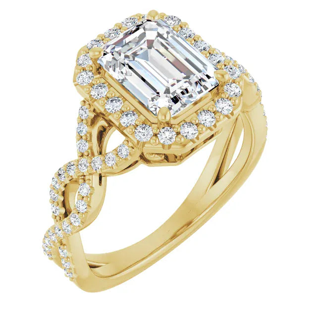 The Iconic Twisted Halo Engagement Ring | Emerald | 2 ½ CTW