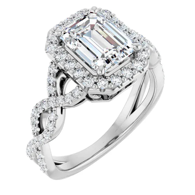 The Iconic Twisted Halo Engagement Ring | Emerald | 2 ½ CTW