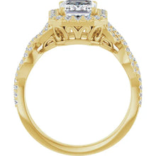 The Iconic Twisted Halo Engagement Ring | Emerald | 2 ½ CTW