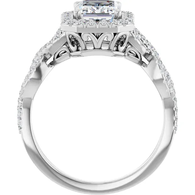 The Iconic Twisted Halo Engagement Ring | Emerald | 2 ½ CTW