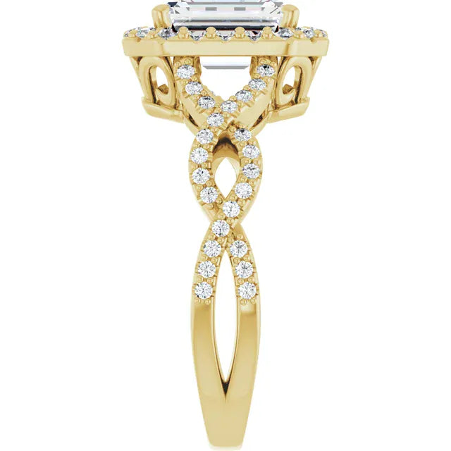 The Iconic Twisted Halo Engagement Ring | Emerald | 2 ½ CTW