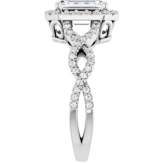 The Iconic Twisted Halo Engagement Ring | Emerald | 2 ½ CTW