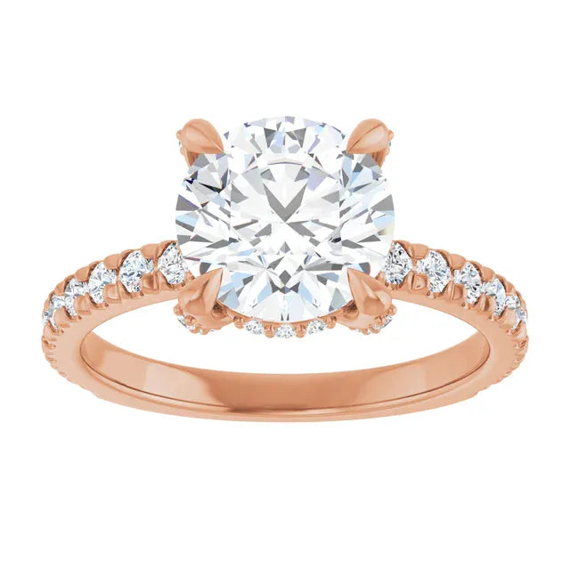 The Signature Pavé Hidden Halo Engagement Ring | Round | 2 ½ CTW