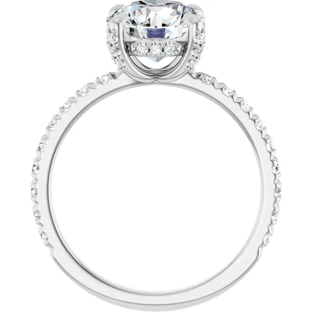 The Signature Pavé Hidden Halo Engagement Ring | Round | 2 ½ CTW