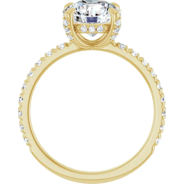The Signature Pavé Hidden Halo Engagement Ring | Round | 2 ½ CTW