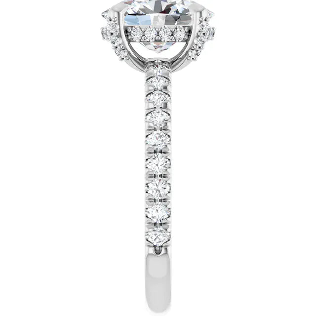 The Signature Pavé Hidden Halo Engagement Ring | Oval | 2 ½ CTW