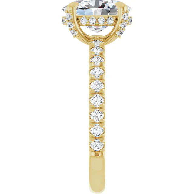 The Signature Pavé Hidden Halo Engagement Ring | Oval | 2 ½ CTW