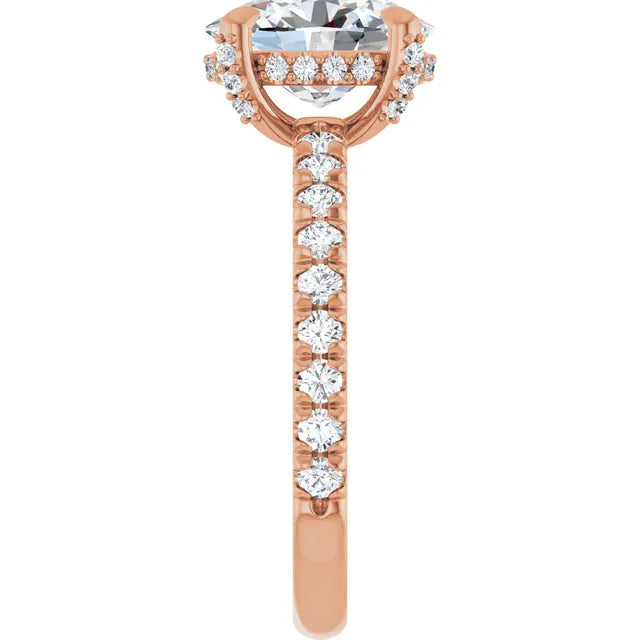 The Signature Pavé Hidden Halo Engagement Ring | Oval | 2 ½ CTW