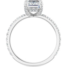 The Signature Pavé Hidden Halo Engagement Ring | Emerald | 2 ½ CTW