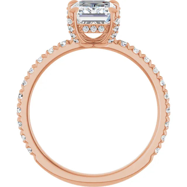 The Signature Pavé Hidden Halo Engagement Ring | Emerald | 2 ½ CTW