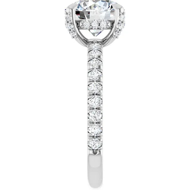 The Signature Pavé Hidden Halo Engagement Ring | Round | 2 ½ CTW