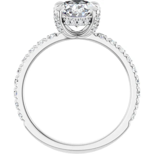 The Signature Pavé Hidden Halo Engagement Ring | Oval | 2 ½ CTW