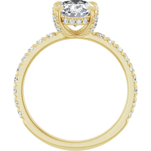 The Signature Pavé Hidden Halo Engagement Ring | Oval | 2 ½ CTW