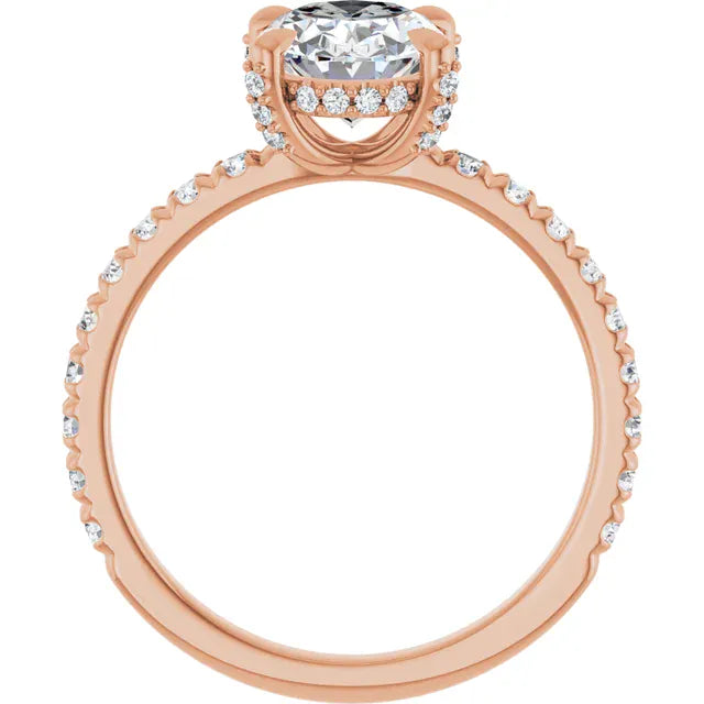 The Signature Pavé Hidden Halo Engagement Ring | Oval | 2 ½ CTW