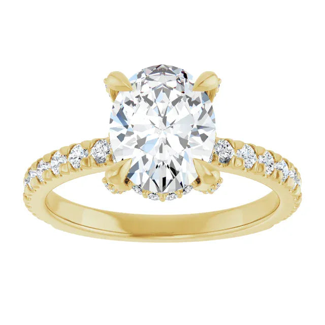 The Signature Pavé Hidden Halo Engagement Ring | Oval | 2 ½ CTW