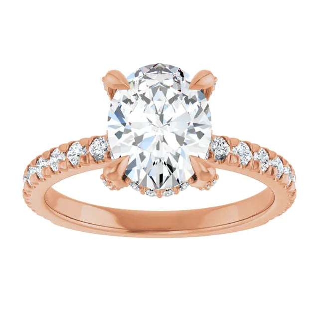 The Signature Pavé Hidden Halo Engagement Ring | Oval | 2 ½ CTW