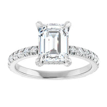 The Signature Pavé Hidden Halo Engagement Ring | Emerald | 2 ½ CTW