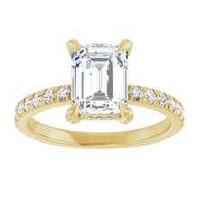 The Signature Pavé Hidden Halo Engagement Ring | Emerald | 2 ½ CTW