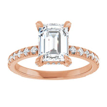 The Signature Pavé Hidden Halo Engagement Ring | Emerald | 2 ½ CTW