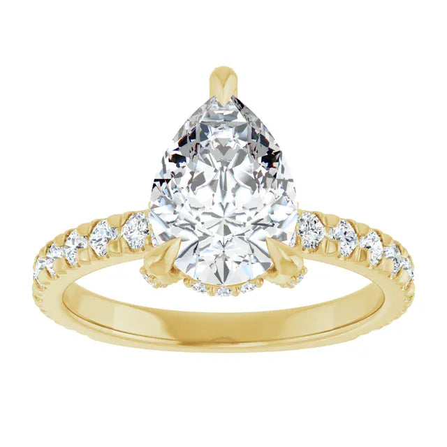 The Signature Pavé Hidden Halo Engagement Ring | Pear | 2 ½ CTW