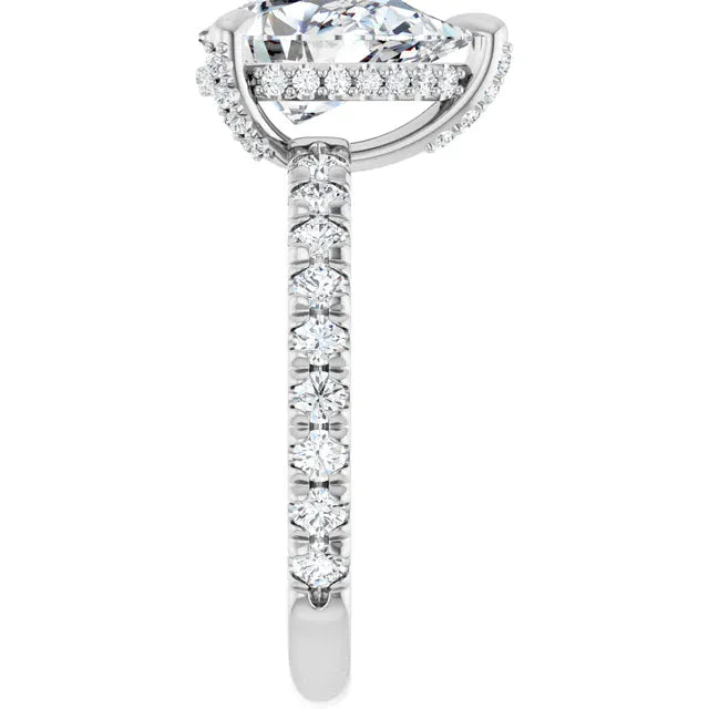 The Signature Pavé Hidden Halo Engagement Ring | Pear | 2 ½ CTW