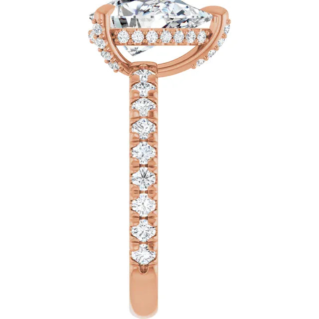 The Signature Pavé Hidden Halo Engagement Ring | Pear | 2 ½ CTW