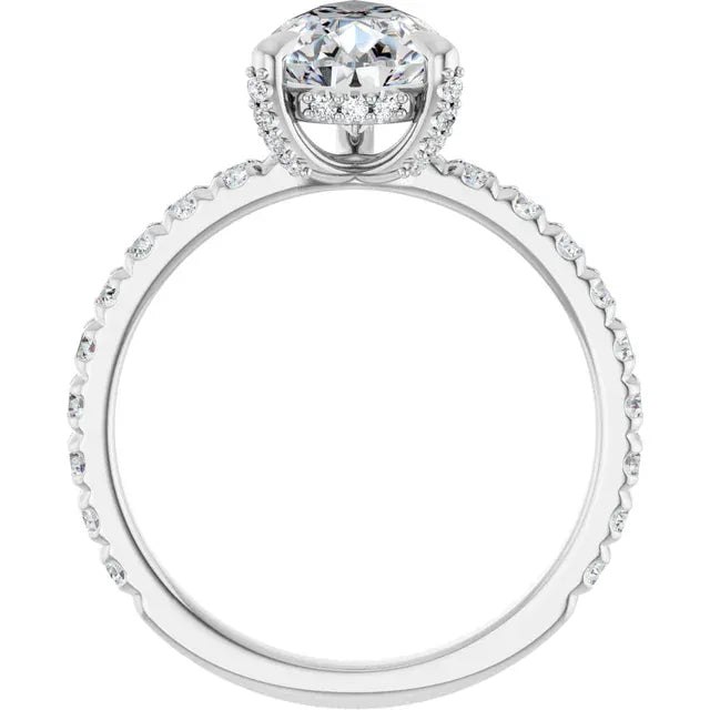 The Signature Pavé Hidden Halo Engagement Ring | Pear | 2 ½ CTW