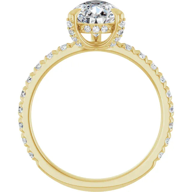 The Signature Pavé Hidden Halo Engagement Ring | Pear | 2 ½ CTW