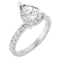 The Signature Pavé Hidden Halo Engagement Ring | Pear | 2 ½ CTW