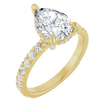 The Signature Pavé Hidden Halo Engagement Ring | Pear | 2 ½ CTW