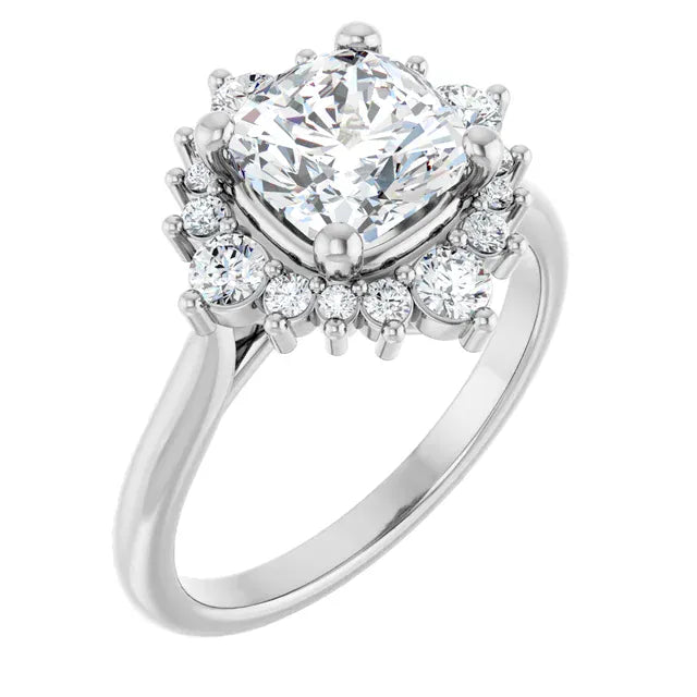 The Royal Halo Engagement Ring | Cushion | 2 ⅜ CTW