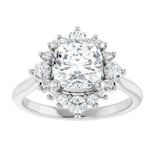 The Royal Halo Engagement Ring | Cushion | 2 ⅜ CTW