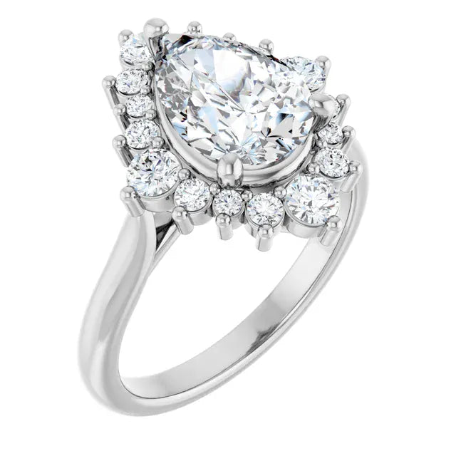 The Royal Halo Engagement Ring | Pear | 2 ⅜ CTW