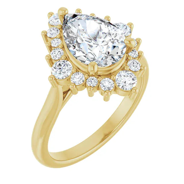 The Royal Halo Engagement Ring | Pear | 2 ⅜ CTW